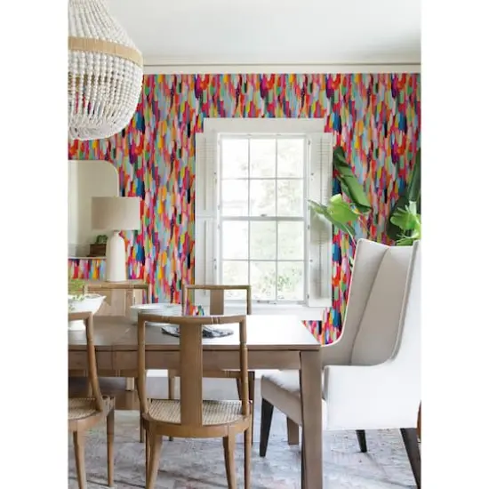 RoomMates Red Multi Brushstroke Peel & Stick Wallpaper {3}