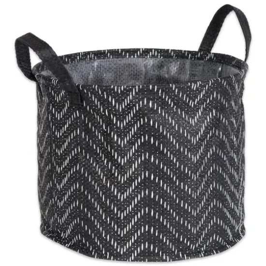 DII® Medium Round Black & White Tribal Chevron PE-Coated Woven Paper Laundry Bin, 2ct. {6}