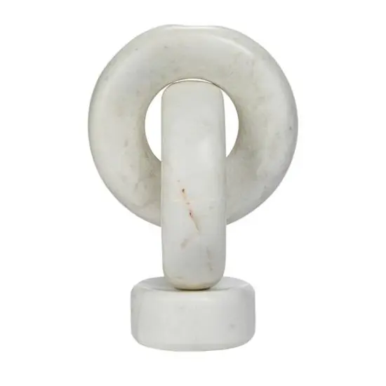 Hello Honey&reg; 8" White Decorative Marble Chain Link Taper Candle Holder {6}