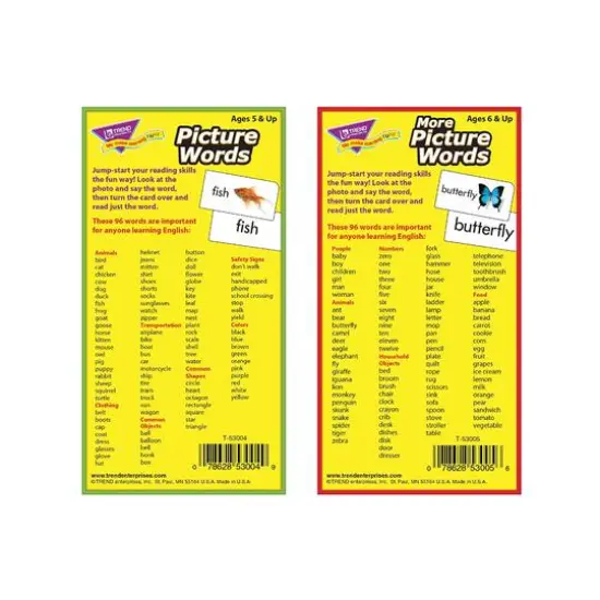 Trend Enterprises&reg; Picture Words Skill Drill Flash Cards Assortment {5}