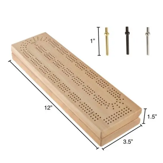 Toy Time Wood Cribbage Board Game Set {5}