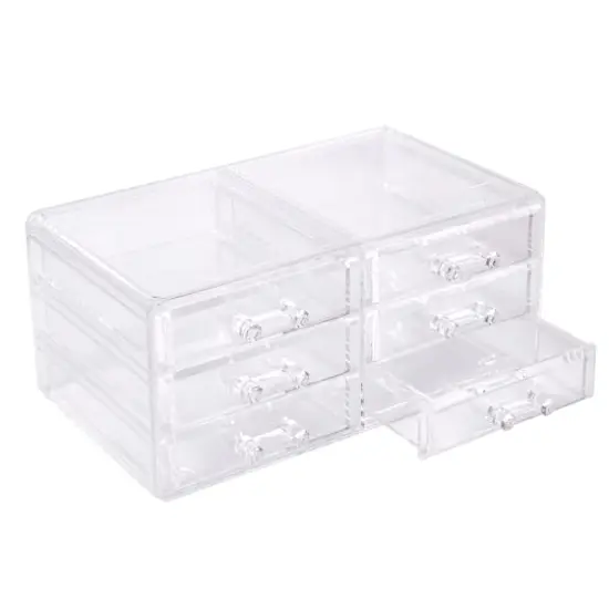 Cecilia Tech 9" Clear Stackable 6-Drawer Jewelry Box {4}