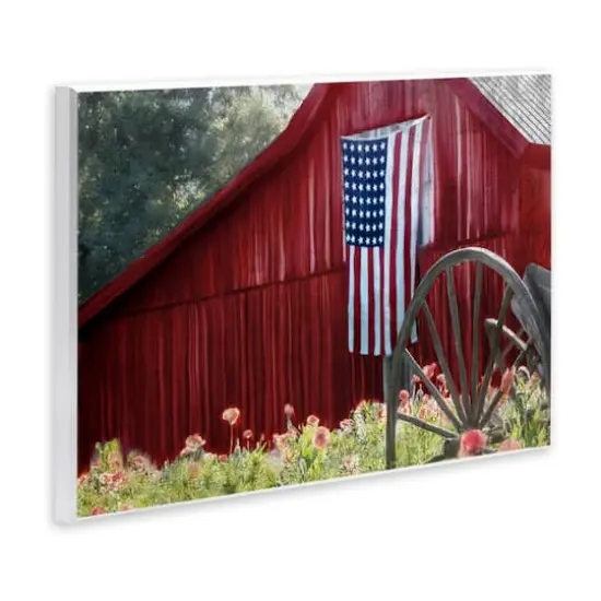 Stupell Industries Red Barn with American Flag Wall Plaque Art {4}