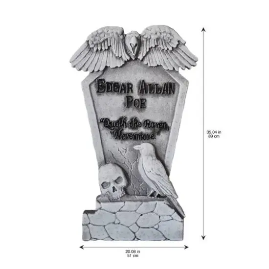 35" Gray Edgar Allan Poe Tombstone by Ashland® {4}