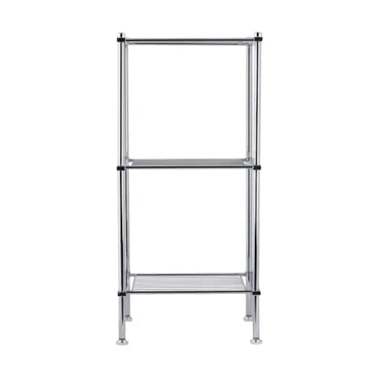 Organize It All 28" Metro Chrome 3-Tier Freestanding Shelving Tower {6}