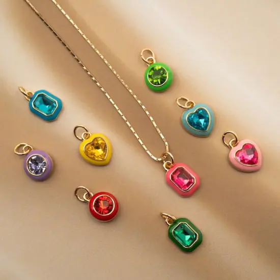 Crystal Lane DIY Gold Enamel Rhinestone Charms, 9ct. {4}