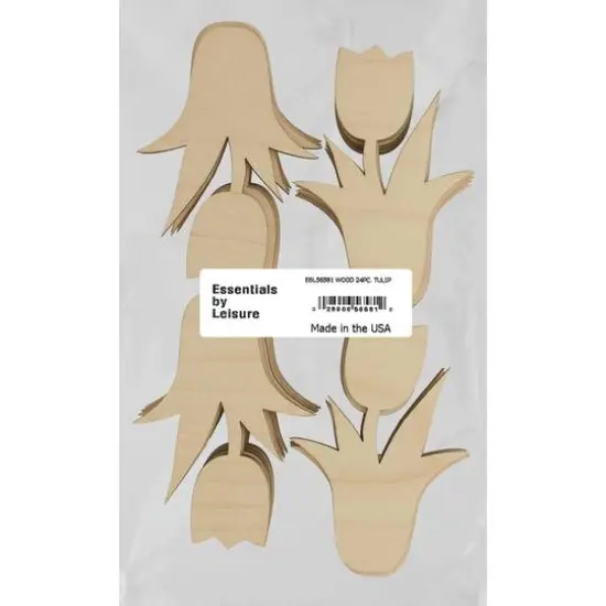Essentials by Leisure Arts 24 Pack 2.5" x 3.63" Tulip Flat Wood Shape {1}