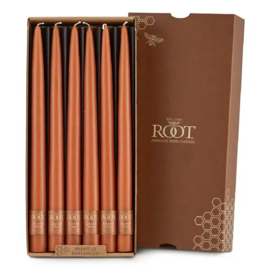 Root Candles 12" Dipped Taper Dinner Candles, 12ct. Rust {2}