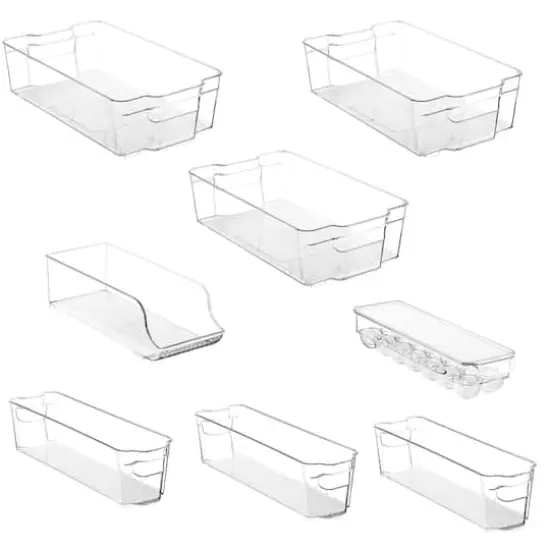Sorbus 8-Piece Clear Organizer Bin Set {4}