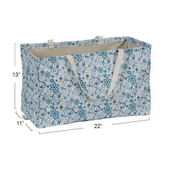 Household Essentials Krush&reg; Blue Floral Canvas Tote {4}