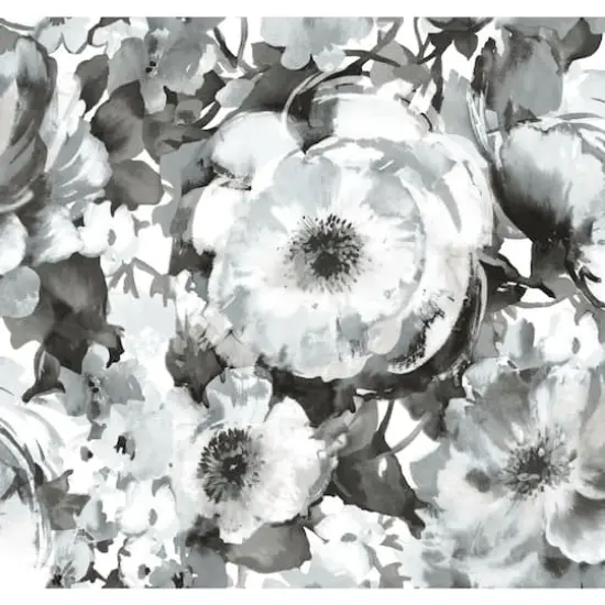 RoomMates Watercolor Floral Peel & Stick Wallpaper Black/White {1}