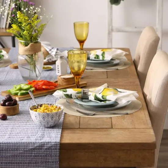 DII&reg; Round Double Frame Placemats, 6ct. Champagne {4}