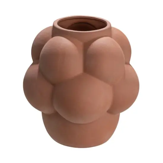 Hello Honey&reg; 8" Terra Cotta Raised Dots Ceramic Vase {1}