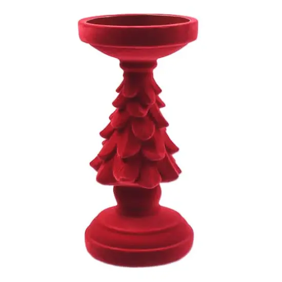 Red Flocked Christmas Tree Candle Holder by Ashland&reg; {1}