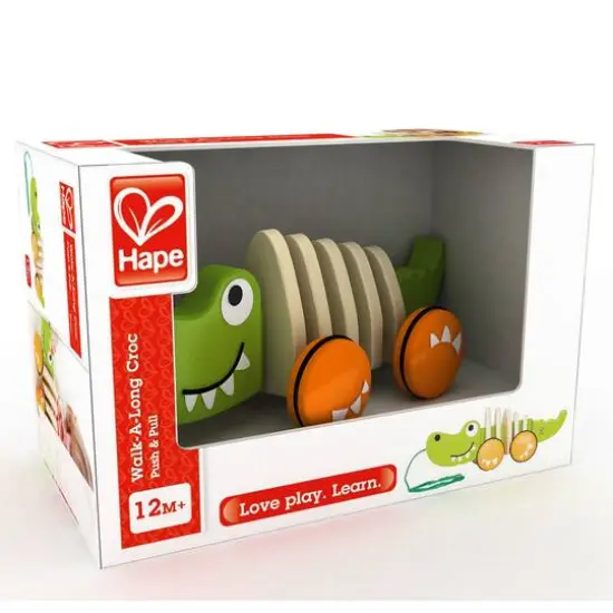 Hape Walk-A-Long Croc Wooden Toddler Pull Toy {6}