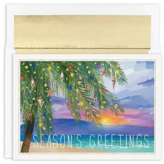 JAM Paper Tropical Sunset Christmas Cards & Envelopes Set {1}