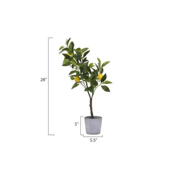 Hello Honey&reg; 2ft. Faux Lemon Tree in Cement Pot {8}