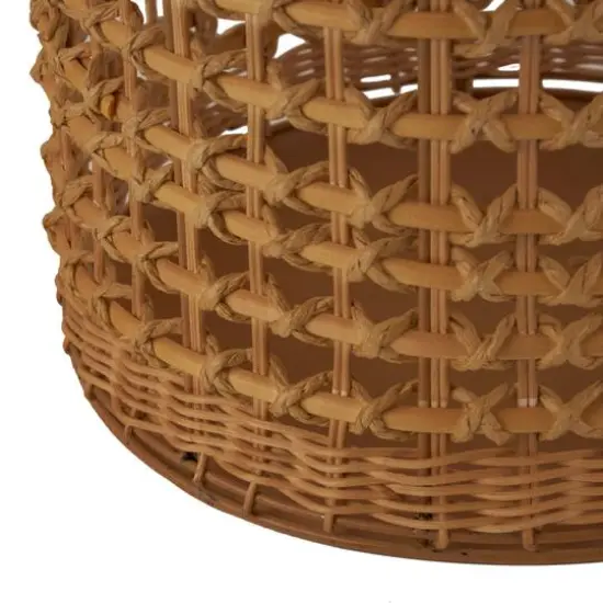 30.5" Brown Open Frame Woven Rattan Vase {6}