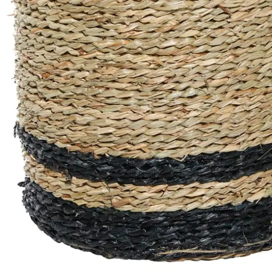 Black Seagrass Modern Storage Basket Set {5}
