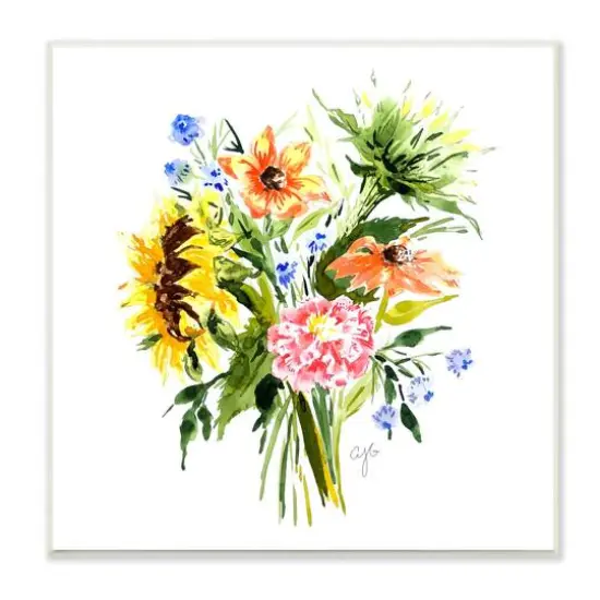 Stupell Industries Summer Floral Blooming Bouquets Vivid Country Flowers,12" x 12" {1}