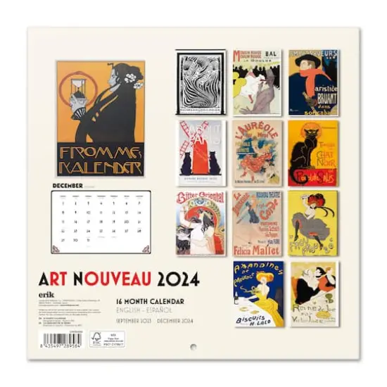 TF Publishing 2024 Art Nouveau Bilingual Wall Calendar {3}