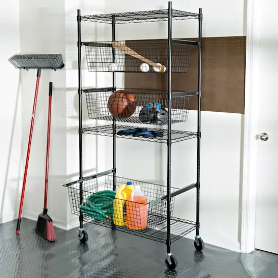 Honey Can Do Black All-Star Sports Shelving {3}