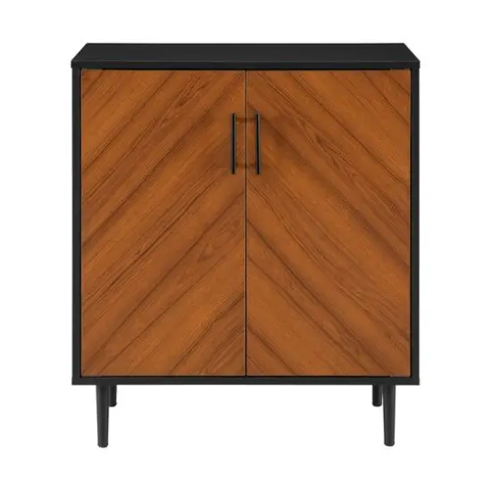 Walker Edison Black Modern Bookmatch Accent Cabinet {3}