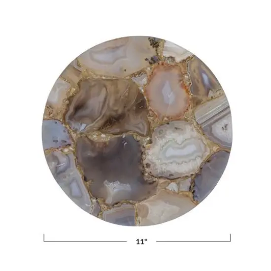 Hello Honey&reg; 11" Multicolor Round Agate Cheese Board {5}