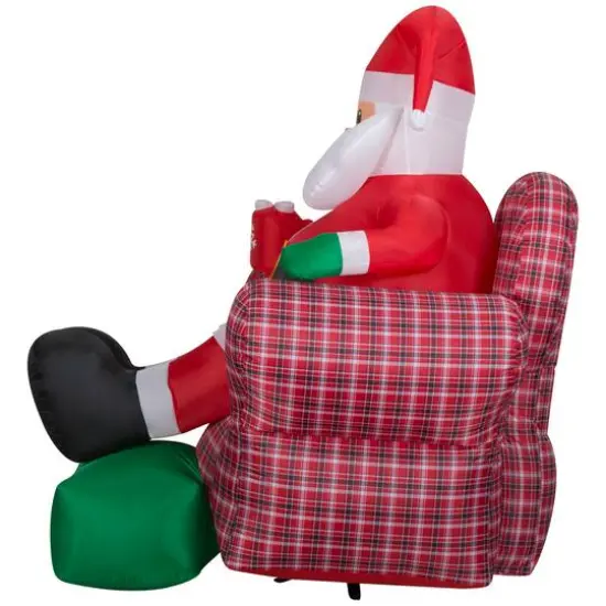 6ft. Airblown&reg; Inflatable Santa in Recliner {5}