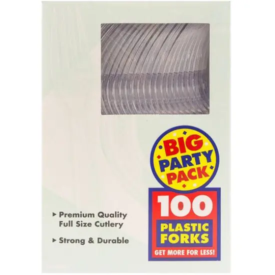 JAM Paper Premium Plastic Forks, 100ct. Clear {3}