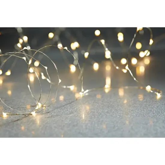 40ct. Warm White Silver Wire LED String Lights by Ashland® {3}