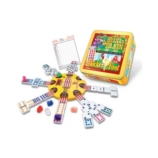 Mexican Train & Chickenfoot Dominoes Complete Dual Game Set {3}