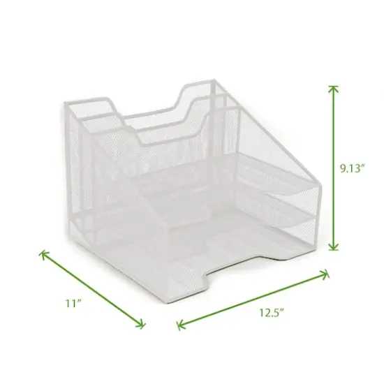 Mind Reader 5-Compartment Desk Organizer White {4}