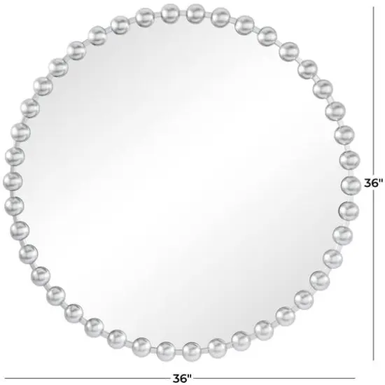 CosmoLiving by Cosmopolitan Silver Metal Orb Framed Wall Mirror 36" x 2" x 36" {6}