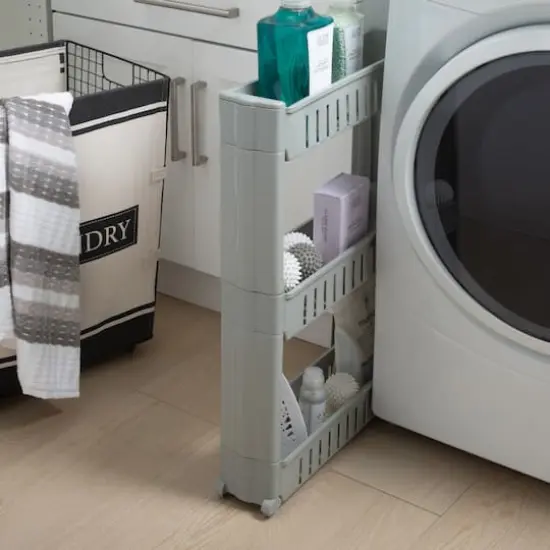 Simplify Gray 3-Tier Slim Slide Out Storage Cart {4}