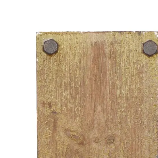 Set of 2 Brown Wood Rustic Wall Sconce, 6" x 19" {5}