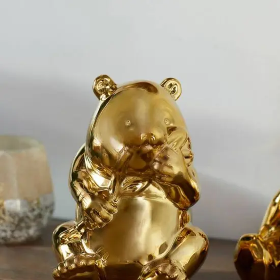 Gold Porcelain Glam Sculpture, set of 2, 7", 8" {8}