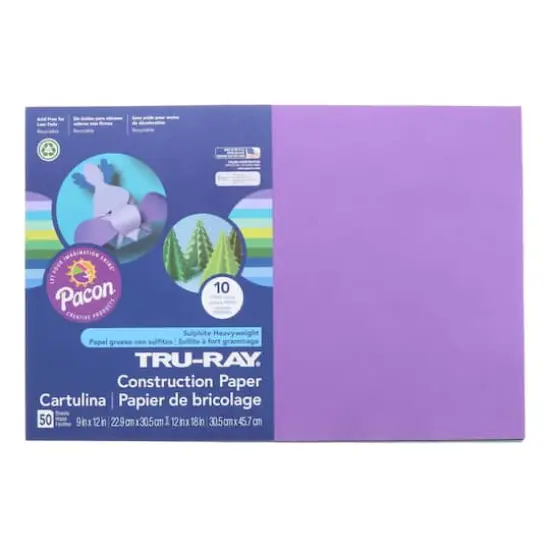 Pacon&reg; Tru-Ray 12" x 18" Cool Colors Construction Paper, 50 Sheets {4}