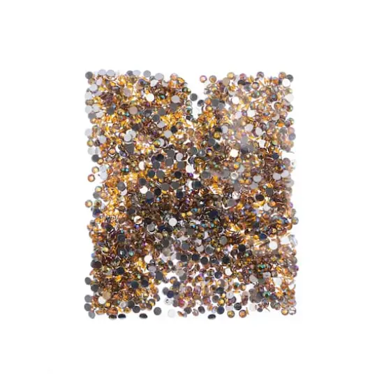 John Bead Acrylic Round Flat Back Rhinestones, 4mm Gold AB {4}