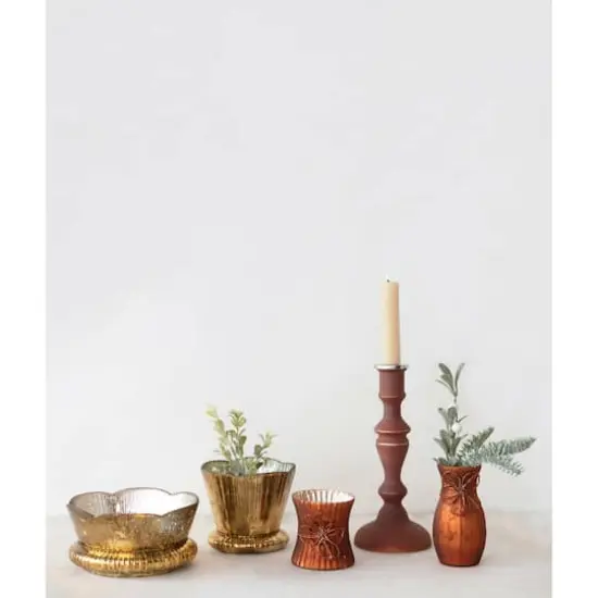 Hello Honey&reg; 9" Mercury Glass Taper Candle Holder {3}