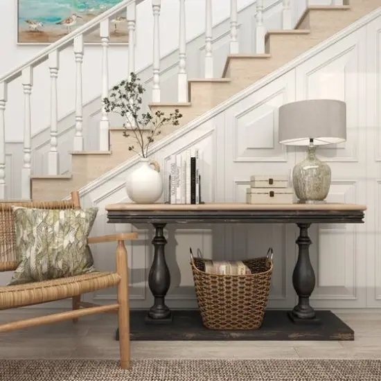 11" White Ceramic Jug Inspired Vase with Rattan Wrapped Handle {17}