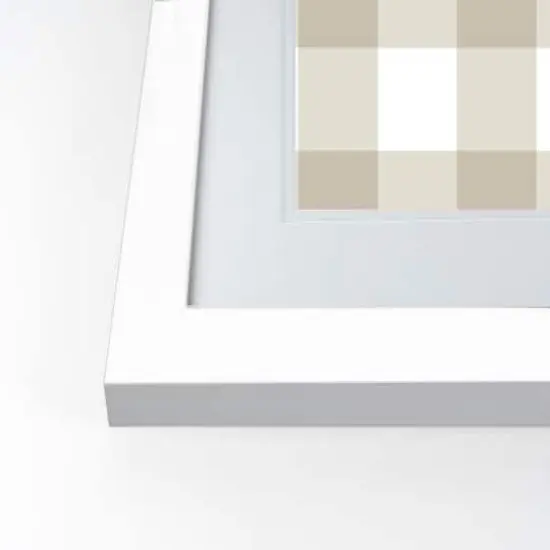 Hello Autumn Buffalo Check White Framed Print Wall Art {4}