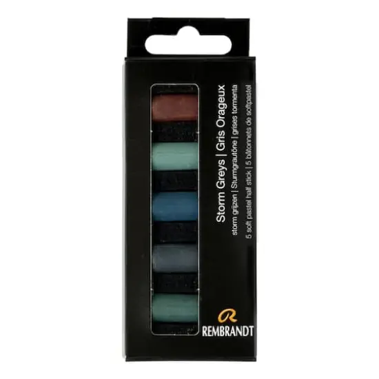 Rembrandt 5 Color Storm Grays Half Stick Soft Pastel Set {1}