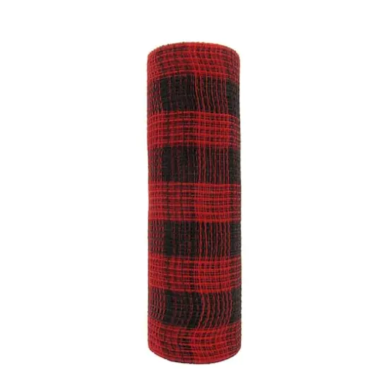 10" x 19ft. Red & Black Buffalo Check Mesh by Celebrate It&trade; {1}