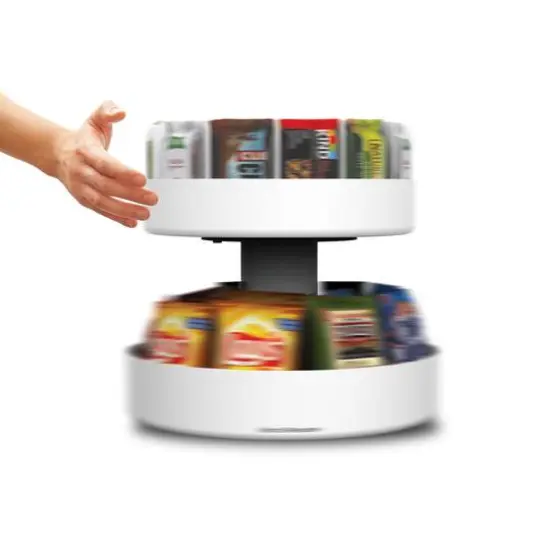 Mind Reader White 2-Tier Lazy Susan Granola Bar and Snack Organizer {8}