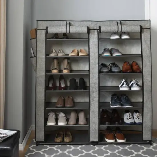 Simplify 7-Tier Double Wide 14-Shelf Shoe Closet {4}