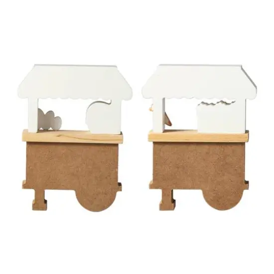 Glitzhome&reg; 6" Easter Wooden Booths Table D&eacute;cor Set {6}