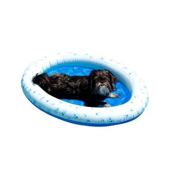 PoolCandy 36" Blue & White Paw Print Pet Float {1}