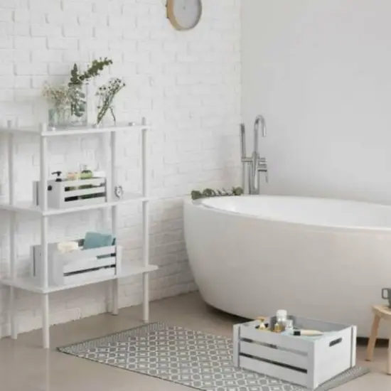 NEX&trade; Distressed Wood Storage Containers Display Risers Set Dark Gray {8}