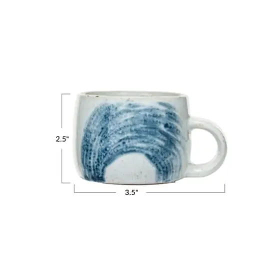 Hello Honey® 10oz. Cream & Blue Glaze Hand-Painted Stoneware Mug, 12ct. {4}